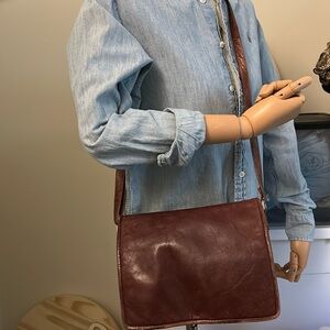 Beautiful Disaster Vintage Brown Leather Crossbody Bag